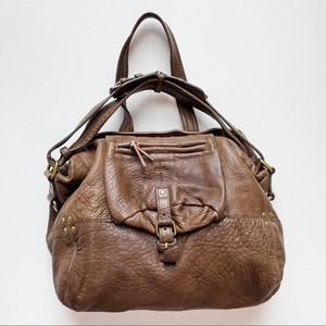 Jerome Dreyfuss "Billy" Chocolate Brown Lambskin Leather Bag